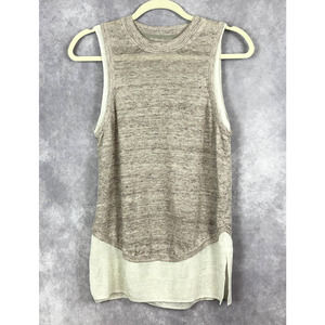Brochu Walker Tan and Cream Sleeveless Sweater